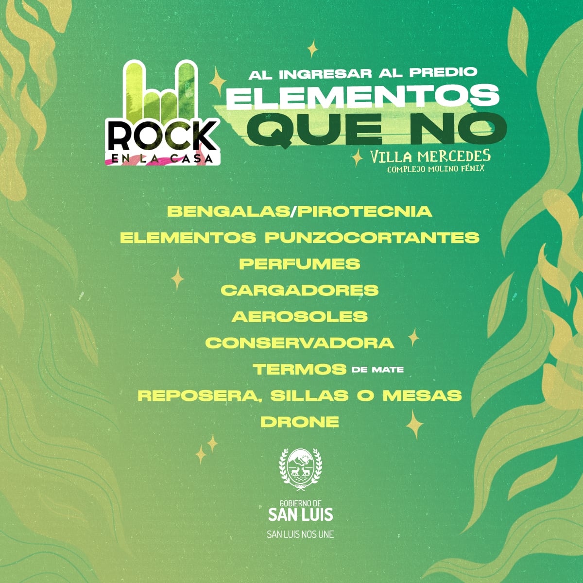 Información útil para el Rock en La Casa 2023 de San Luis.