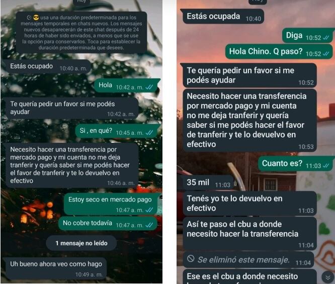 Alerta estafas: olas de denuncias por suplantación de identidad en WhatsApp.