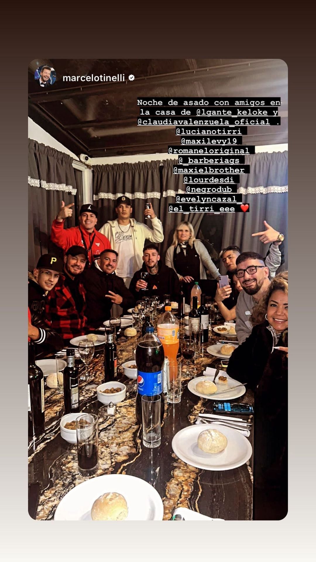 Tamara Báez no estuvo presente en el asado de L-Gante y Marcelo Tinelli. 