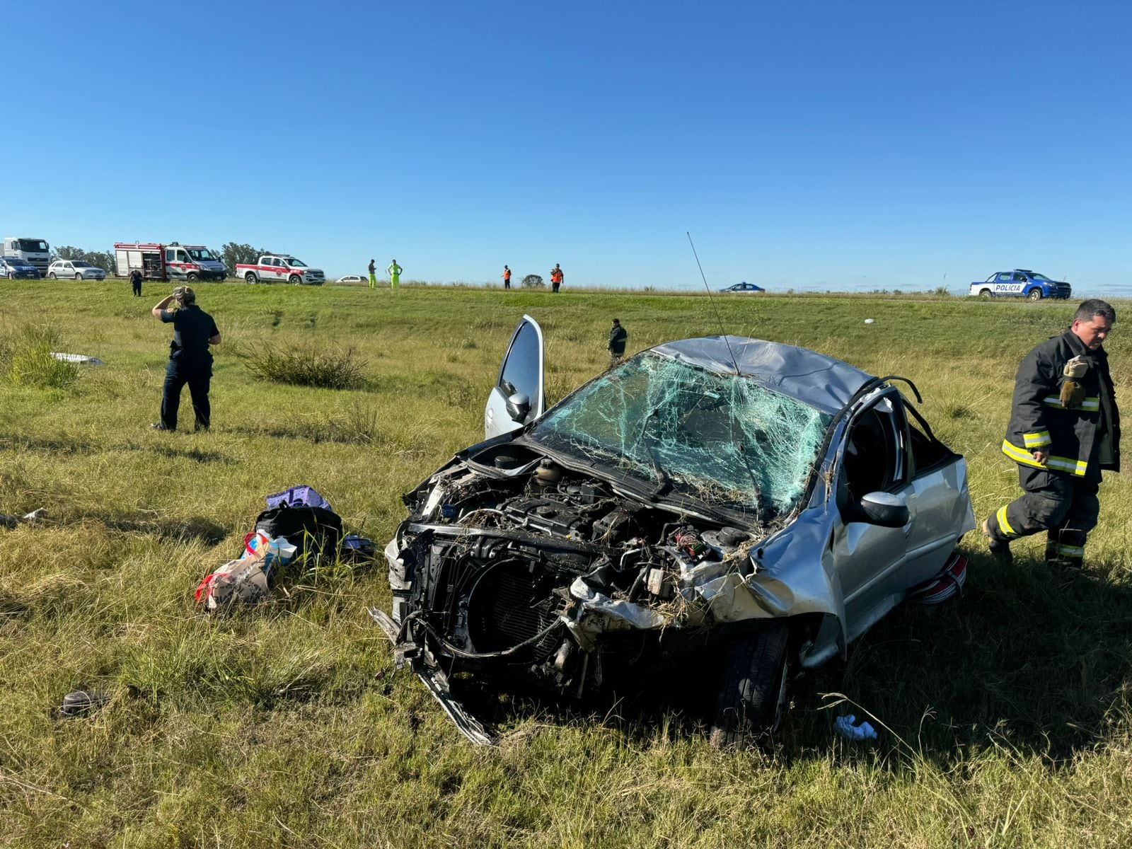 Accidente fatal en la Autopista Córdoba-Rosario (Gentileza)