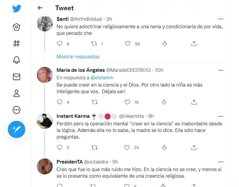 El comentario de una mendocina desató un debate sobre la religión y los niños.