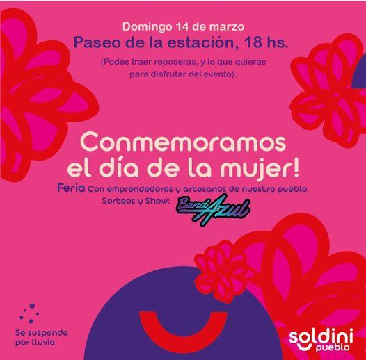 Soldini celebra el día de la mujer con un show en vivo, sorteos y feria (Facebook)