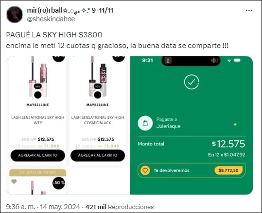 ¿El verdadero descuento de Hot Sale? Compró la máscara de pestañas que es furor en TikTok a menos de $4.000