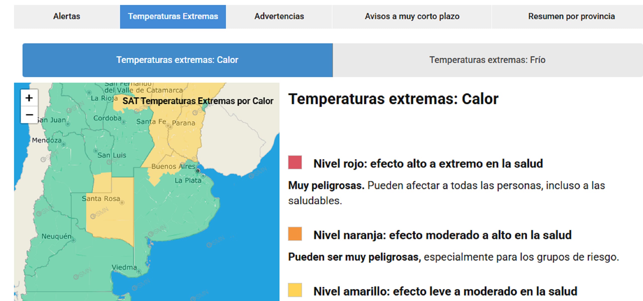 Alerta amarilla por temperaturas extremas en todo Entre Ríos