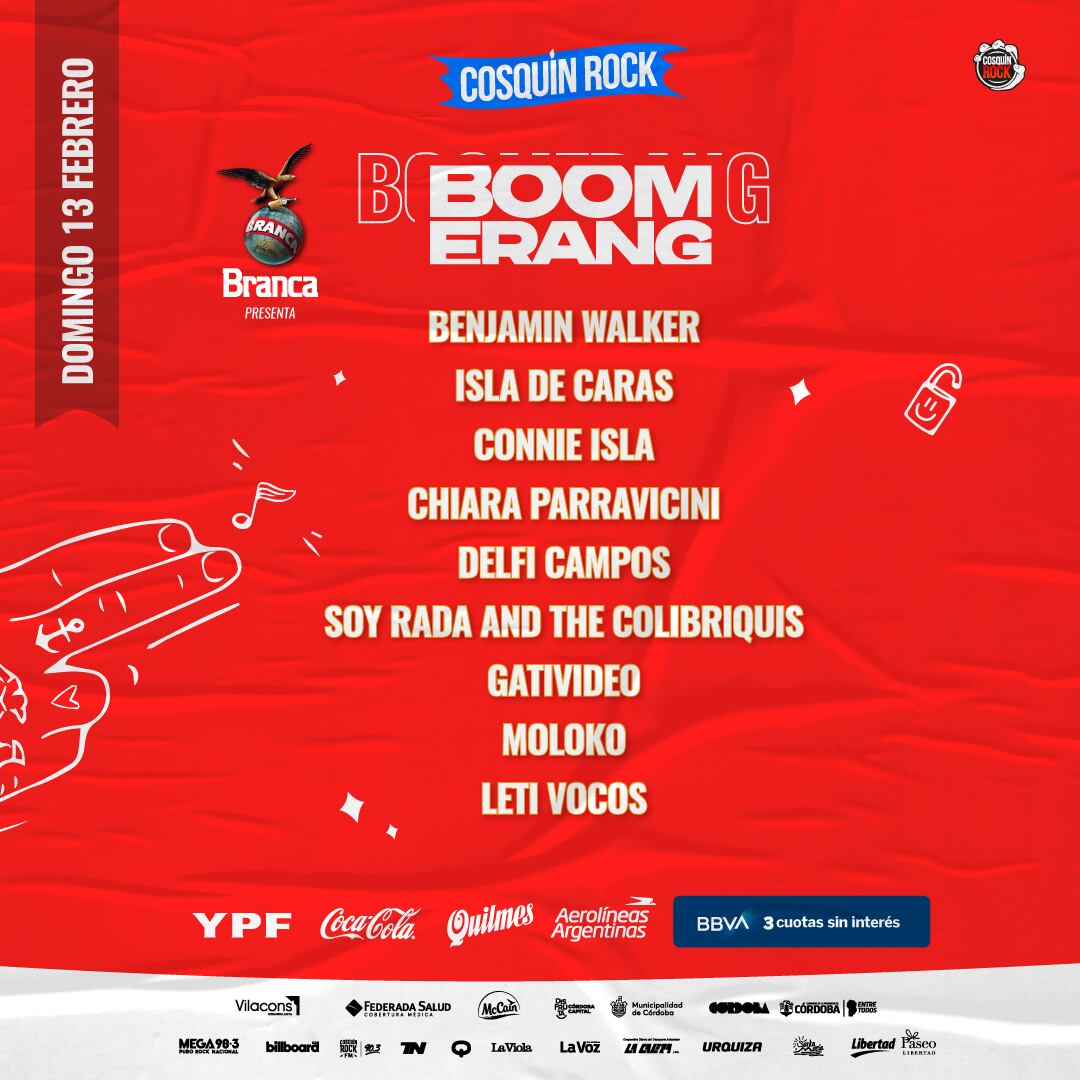 Escenario Boomerang, domingo 13 de febrero. (Cosquín Rock)