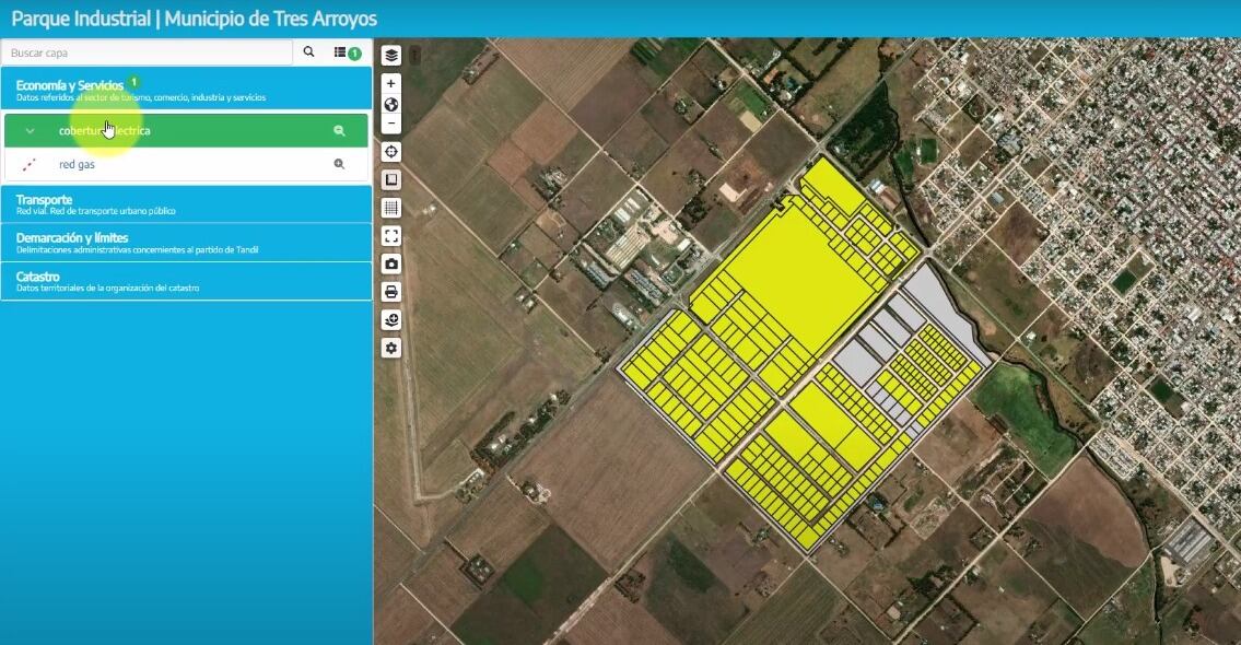 Avances en el proyecto para incorporar el Sistema de Información Geográfico del Parque Industrial de Tres Arroyos