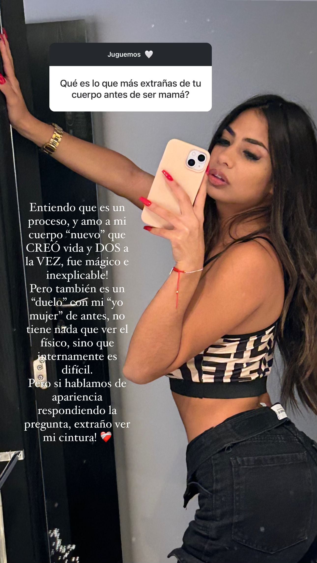 La influencer compartió fotos suyas y habló de su cuerpo luego de ser mamá.