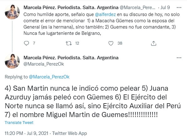 Alberto Fernández dijo que Macacha era la esposa de Güemes y en las redes no se lo perdonaron.