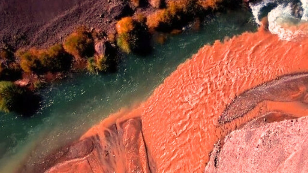 La maravillosa unión de dos ríos sanjuaninos que forman un paisaje soñado