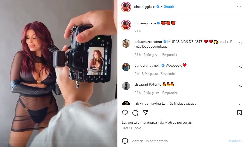 Charlotte Caniggia y su producción de fotos