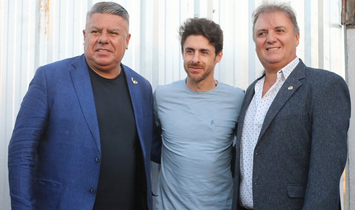 Tapia, Aimar y Dagatti, juntos este lunes en Río Cuarto (Foto: Prensa Estudiantes).