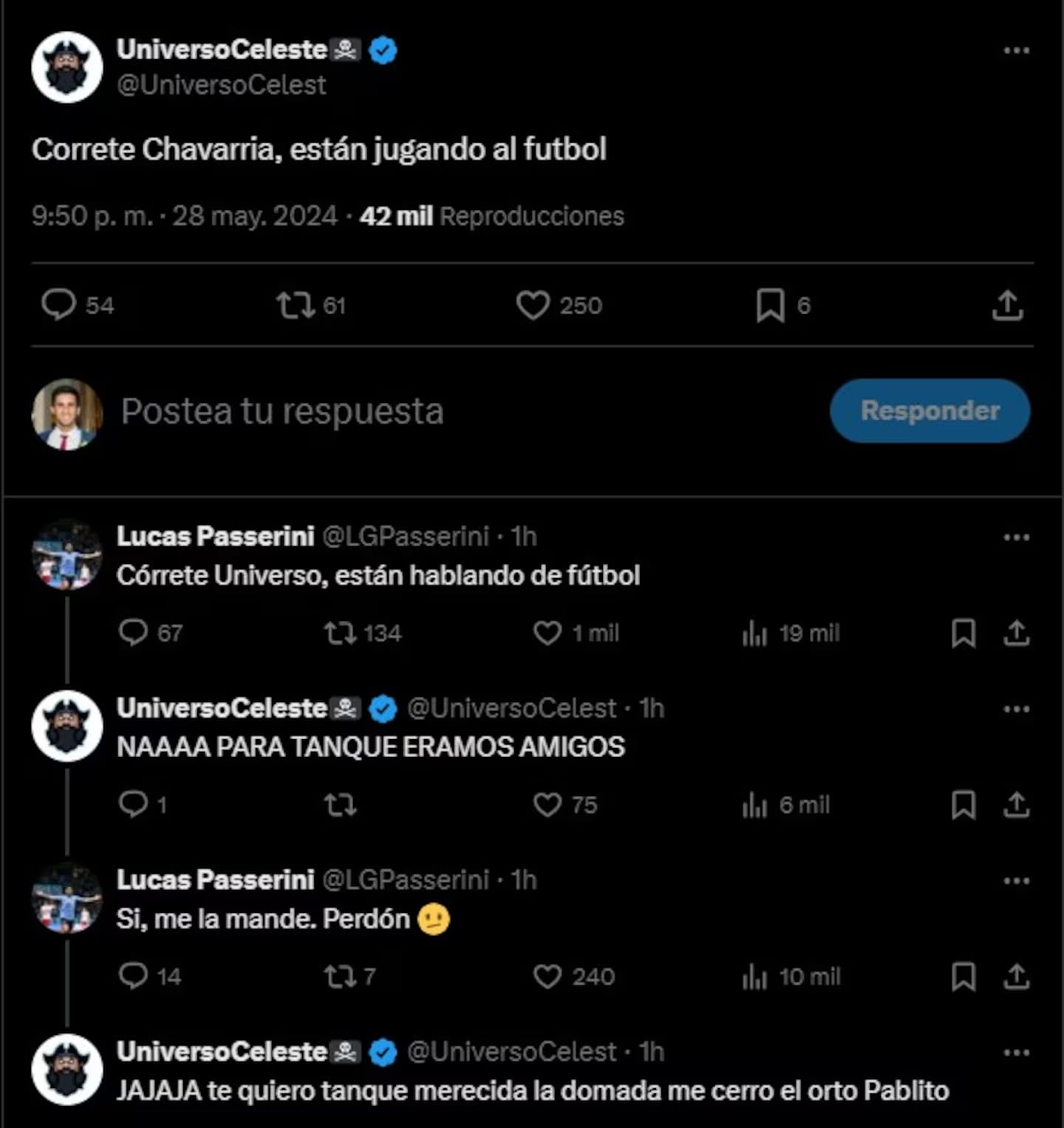 El cómico cruce entre el hincha de Belgrano y Lucas Passerini.