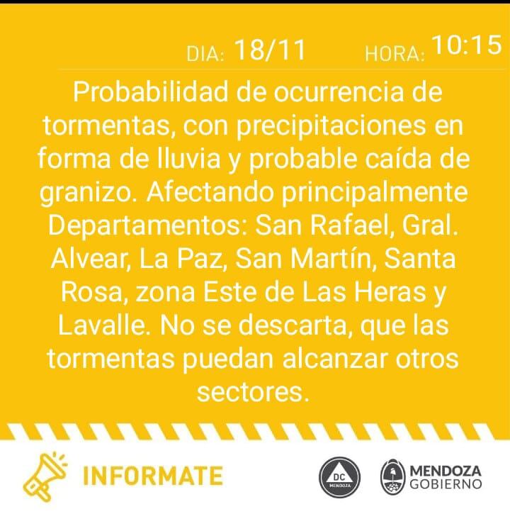 Alerta de Defensa Civil.