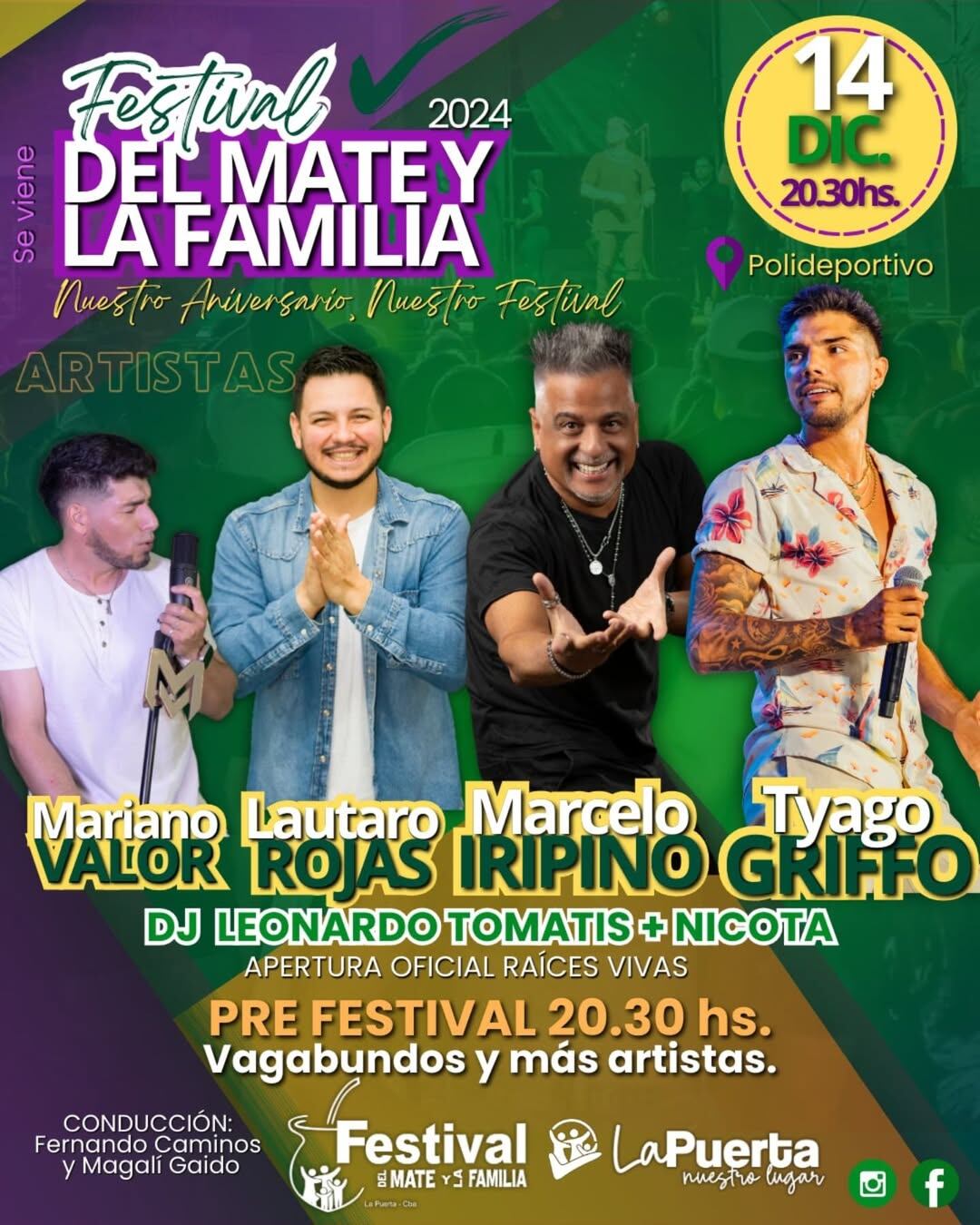 Los exponentes del festival del mate y la familia.