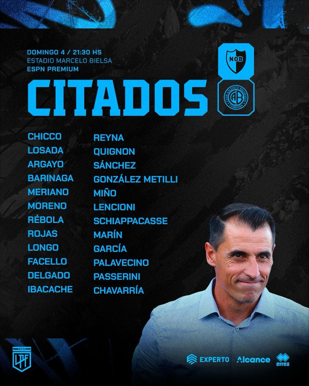 Los elegidos de Guillermo Farré para la visita de Belgrano a Newell's este domingo.