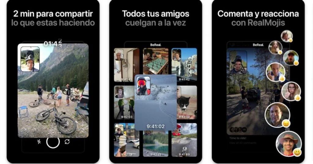 Be Real solo te da dos minutos para tomar la foto y no se pueden subir fotos tomadas fuera de la plataforma.