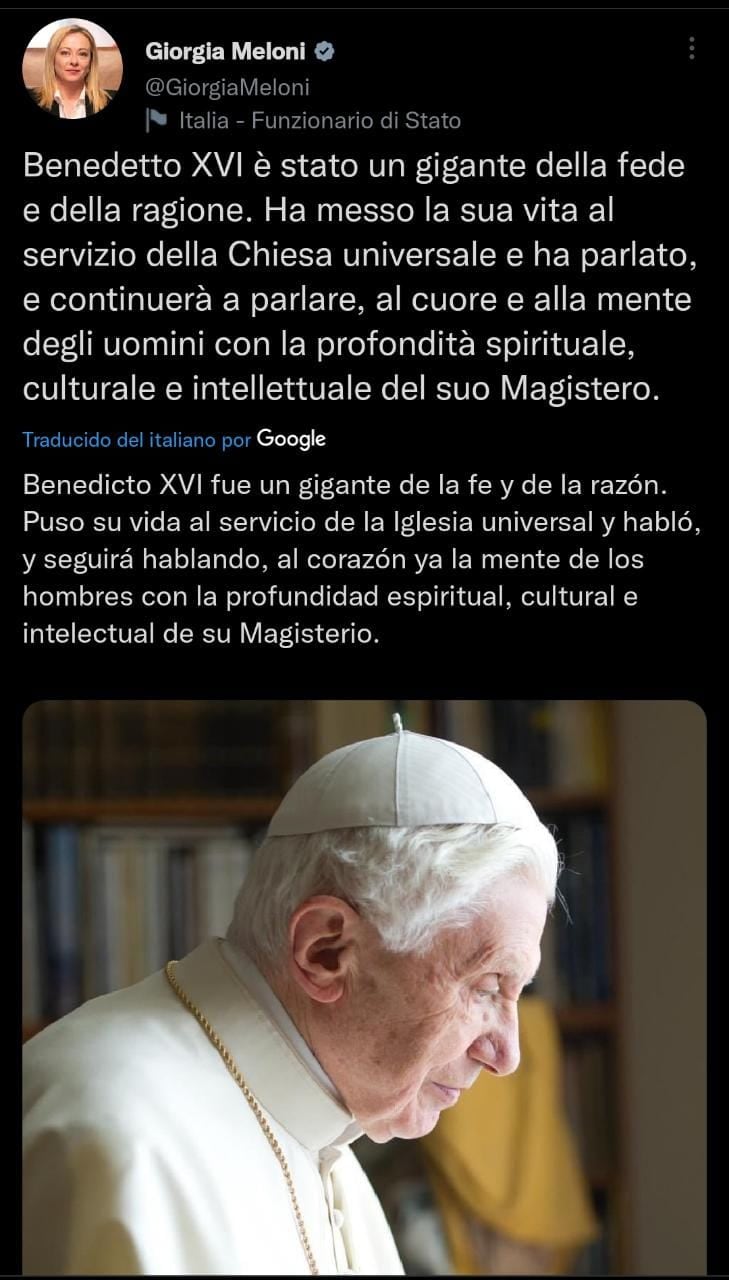 Los mensajes de los líderes del mundo tras la muerte de Benedicto XVI.