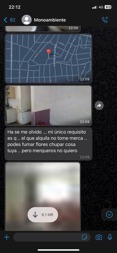 La conversación entre la joven y el propietario del monoambiente.