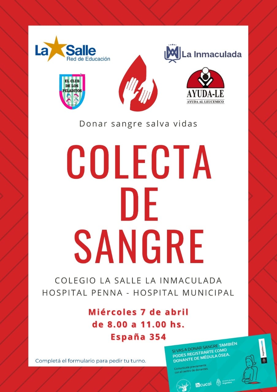 El director de un colegio organizó una campaña para donar sangre en Bahia Blanca