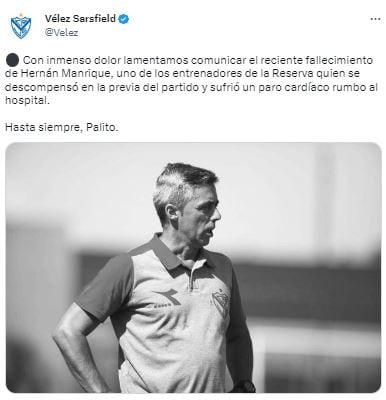 Dolor en el futbol argentino por la muerte de Hernán Manrique.