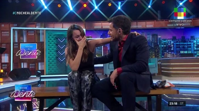 Pampita emocionada con Fer Dente