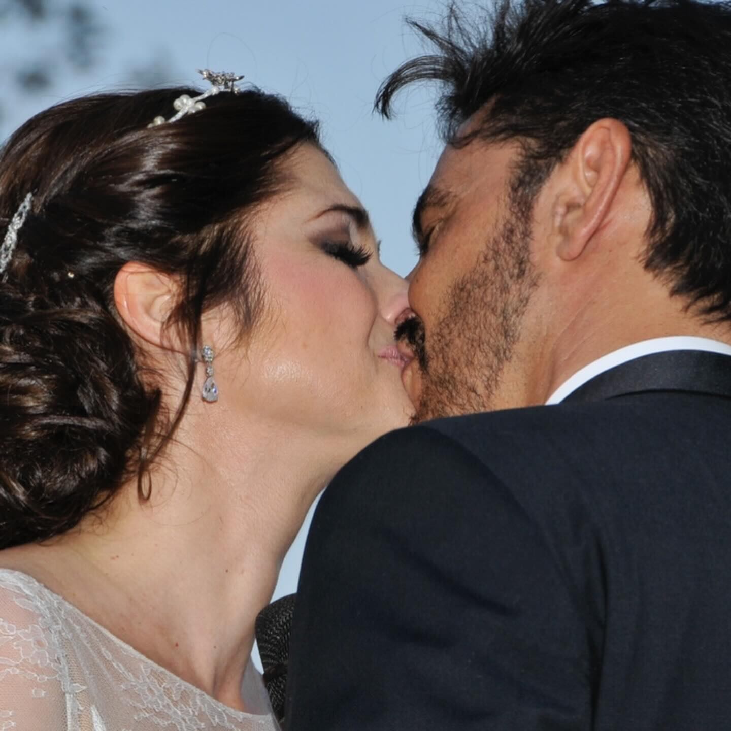 La pareja el día de su casamiento.