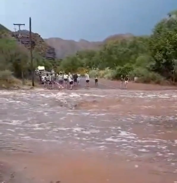 Crecida en Valle Grande, San Rafael.