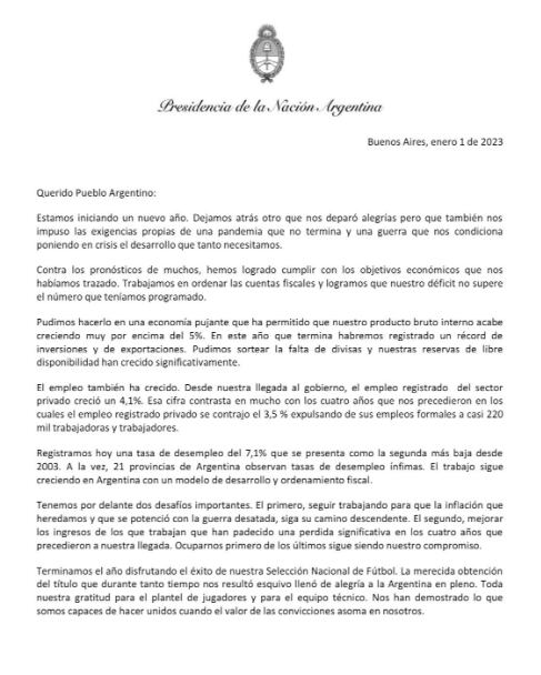 La extensa carta de Alberto Fernández sobre el juicio político contra el presidente de la Corte Suprema, Horacio Rosatti.