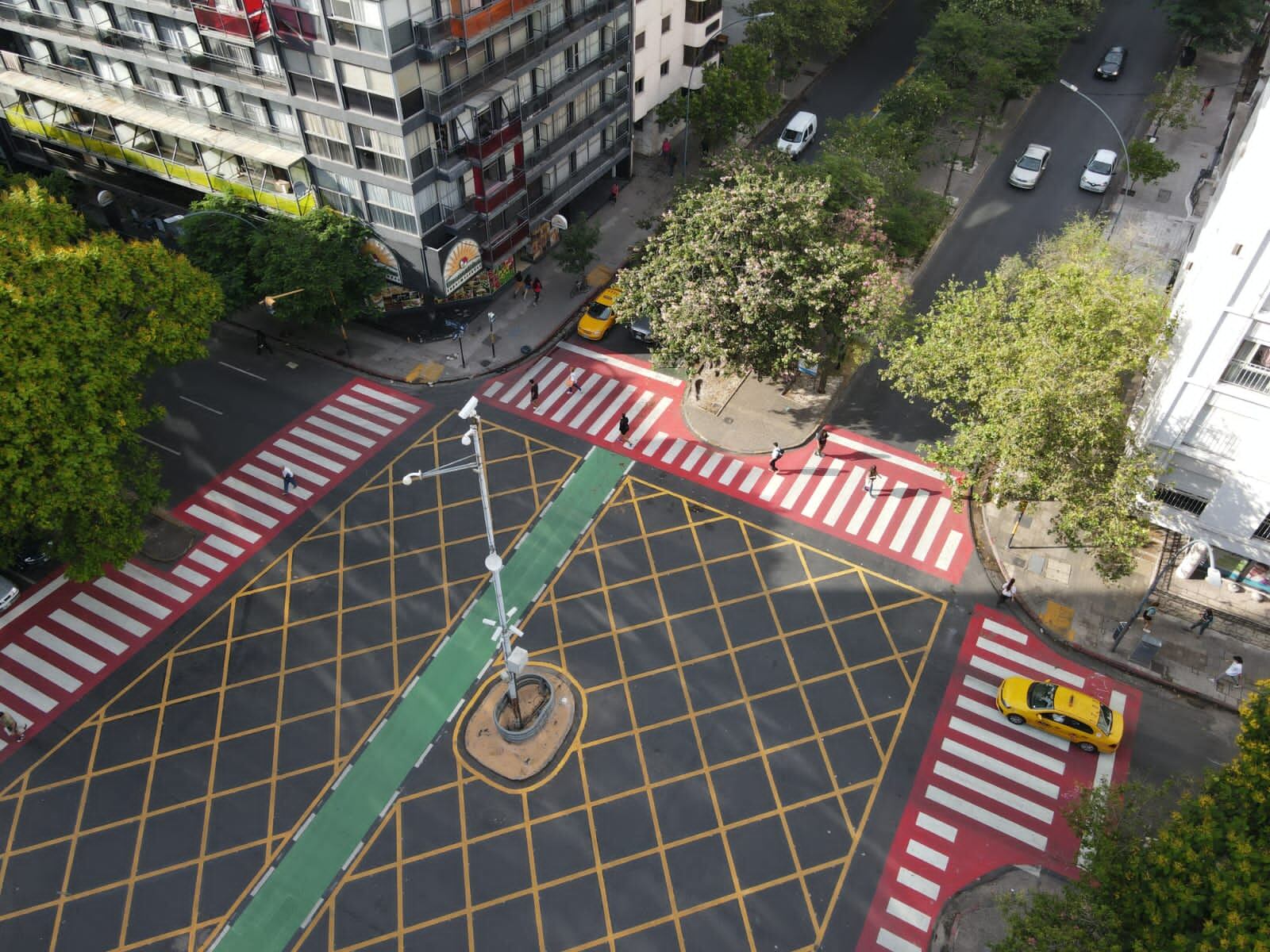 Nueva senda peatonal en calle Chacabuco y Bulevar Illia. (Municipalidad de Córdoba)