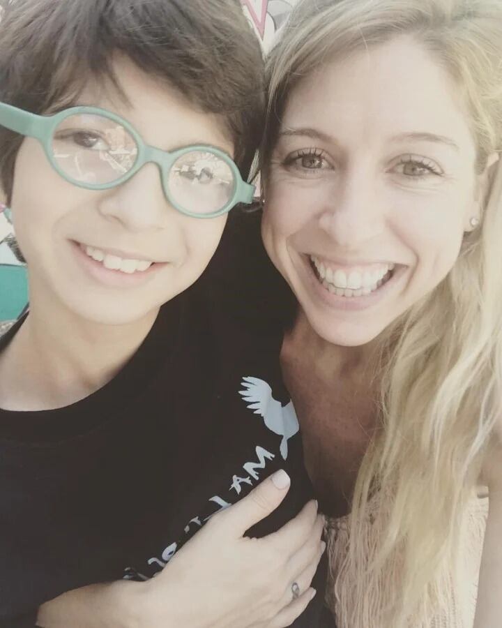 Florencia Berotti y su hijo Romeo