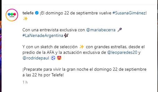 Se pospuso el regreso de Susana Giménez a la televisión para el 22 de septiembre