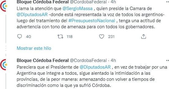 Los diputados oficialistas replicaron con dureza a Sergio Massa.