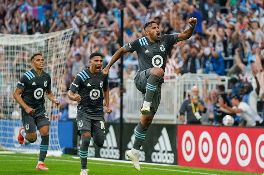 "Wanchope" Ábila celebrando un tanto para Minnesota United en la MLS. (Twitter Minnesota United).