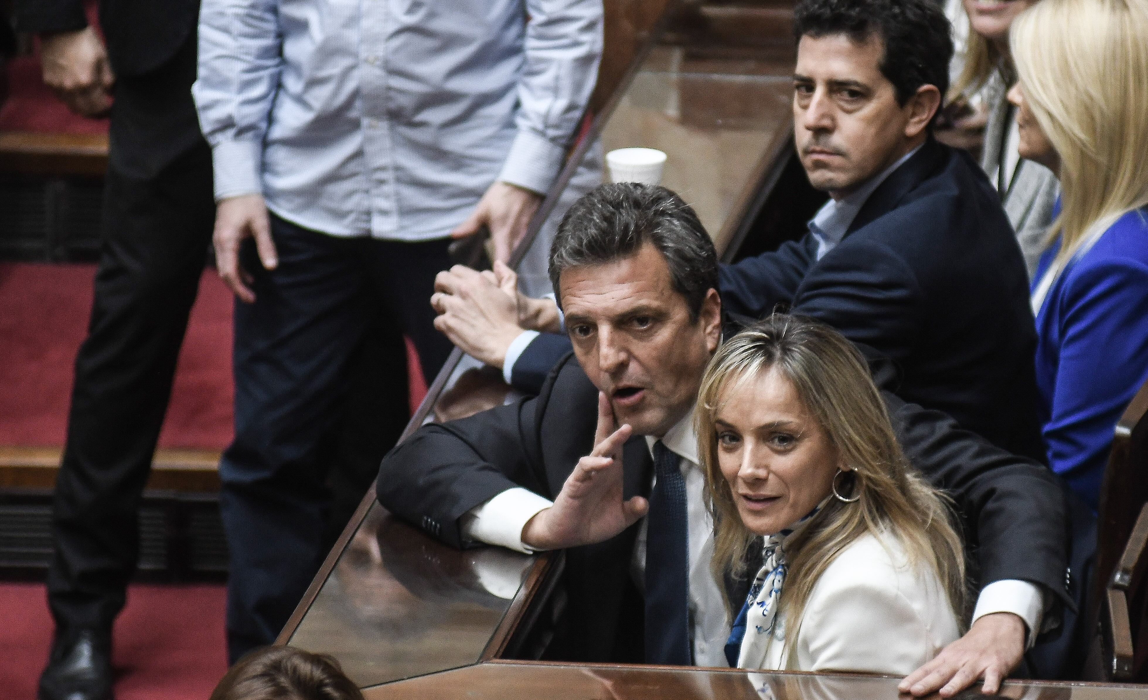 Sergio Massa junto a Malena Galmarini en la cámara de Diputados
Foto Federico Lopez Claro