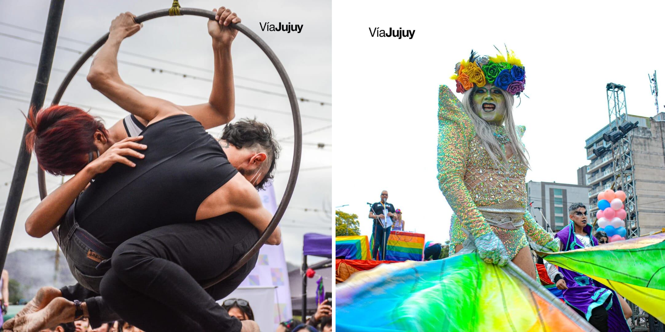 Números artísticos y performance de Drag Queen se lucieron en la previa de la Marcha del Orgullo en Jujuy.