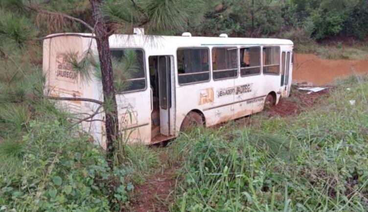 Ómnibus que trasladaba tareferos despistó en Campo Viera.