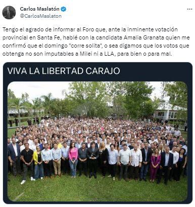 Maslatón habló sobre la candidatura de Amalia Granata.