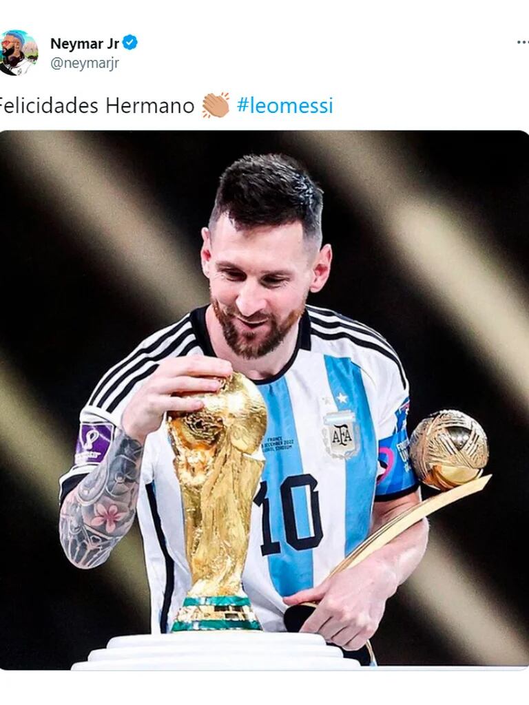 El saludo de las estrellas del deporte para Argentina campeón.