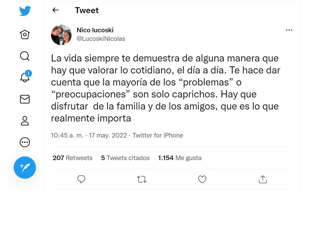 Desgarrador mensaje de Nicolás Lucoski, el hermano de Giuliana.