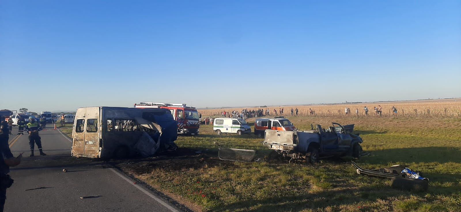 El trágico choque se produjo en horas de la tarde, en la ruta S-253. (Gentileza)