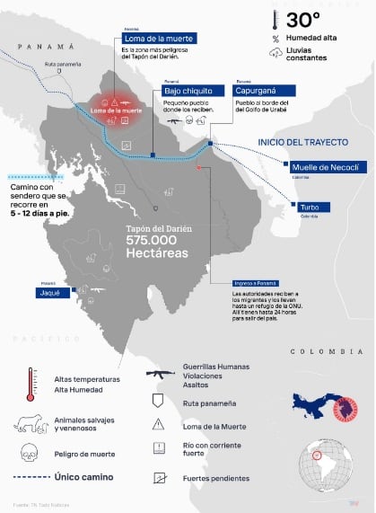 El mapa de la Selva de Darién