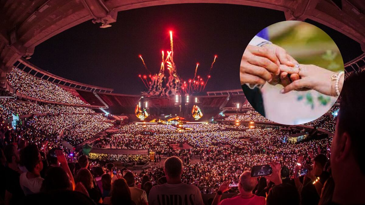 En pleno recital de Coldplay, un chaqueño le propuso casamiento a su novia en el Monumental