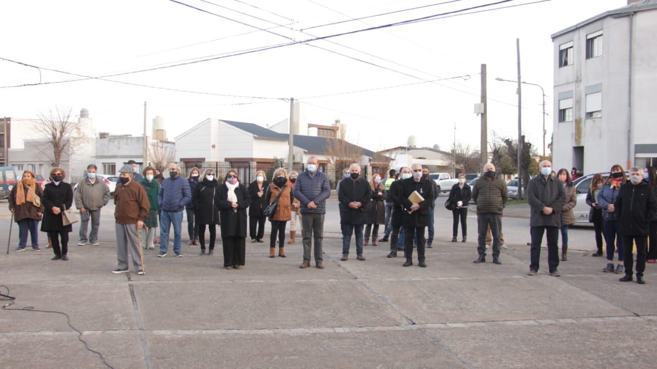 Inauguración monumento al Gallo Galo en la Plaza Francia, Tres Arroyos