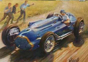 Rafaela de Azul francia"
En esta prueba, Juan Manuel Fangio, hizo muestra de su destreza conduciendo un Talbot lago 4.500- conquistando el primer lugar.