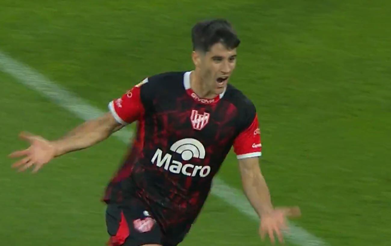 Gregorio Rodríguez, a los 38 minutos de la primera etapa, marcó el 1-0 de Instituto ante Central Córdoba. (Captura de pantalla)