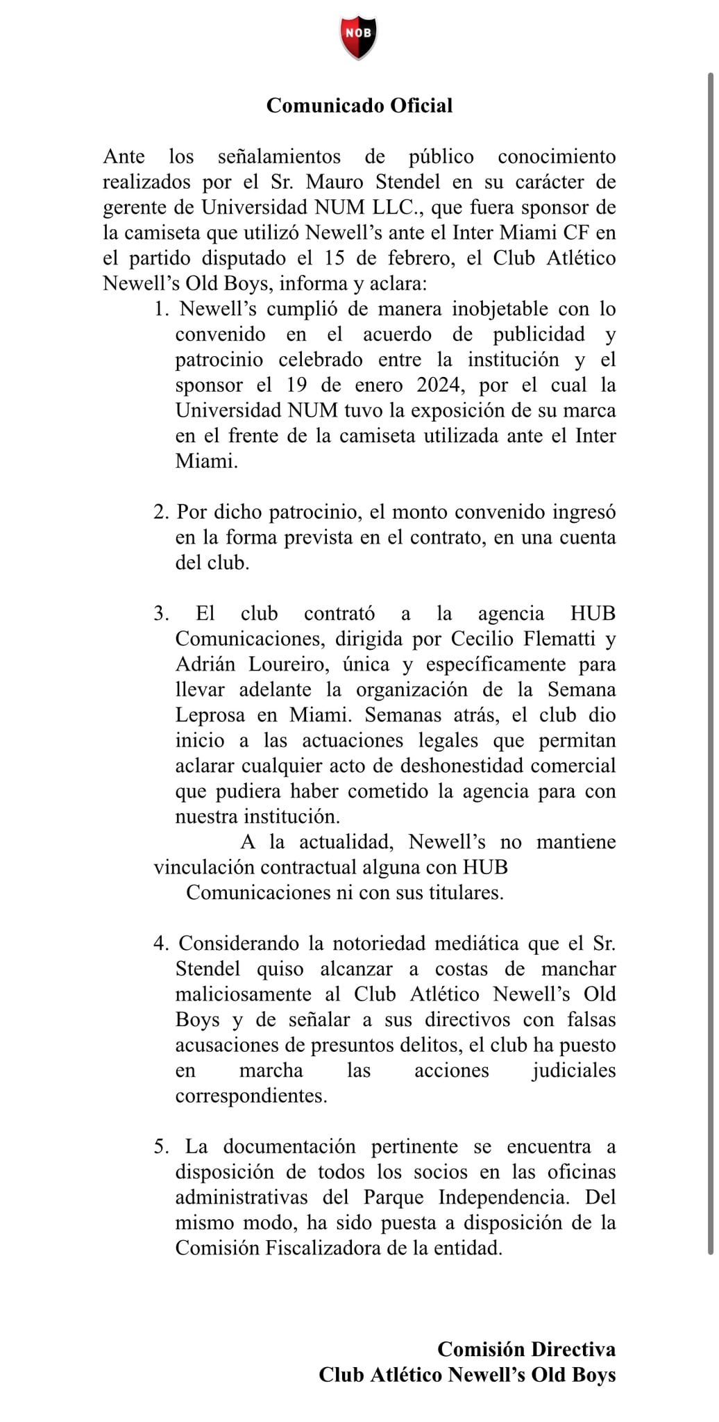 La institución rojinegra dio una explicación detallada del acuerdo comercial.