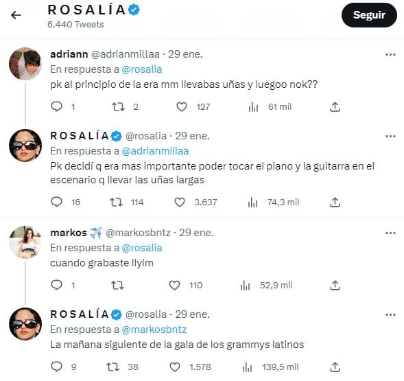 Rosalía explicó el verdadero motivo por el cuál ya no lleva sus famosas uñas largas como garra