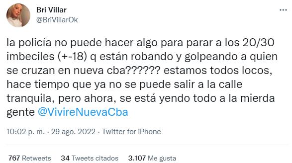 Los jóvenes piden mayor presencia policial en la zona céntrica de la ciudad.