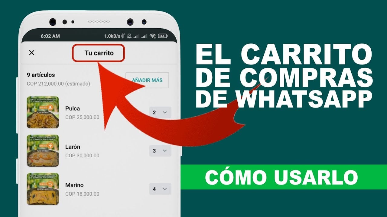 Carrito de compras de Whatsapp