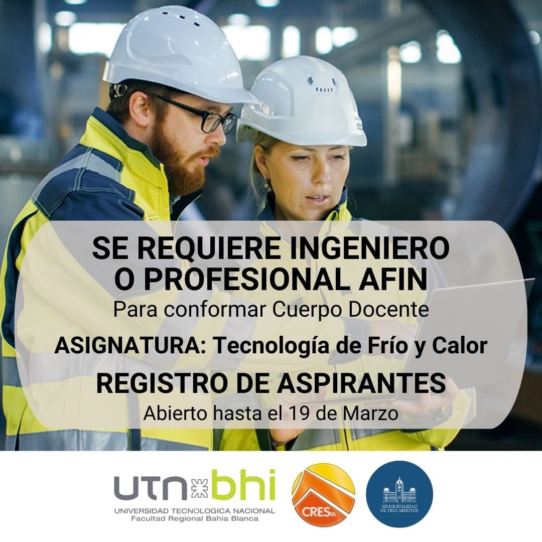 Concurso Docente Cresta – UTN: Asignatura Tecnología de Frío Y Calor